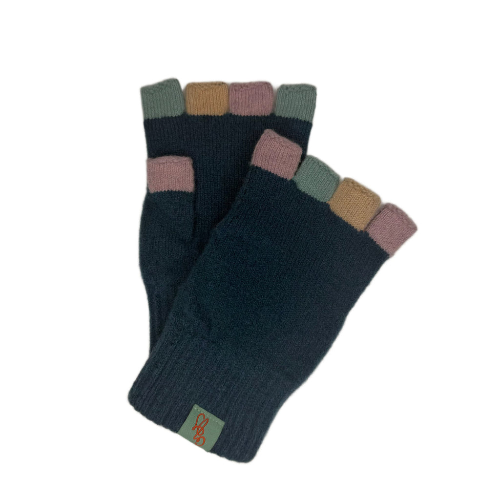 GLOVES - FABULOUS FAGINS - FINGERLESS - LAMBSWOOL WATERLILY BLUE