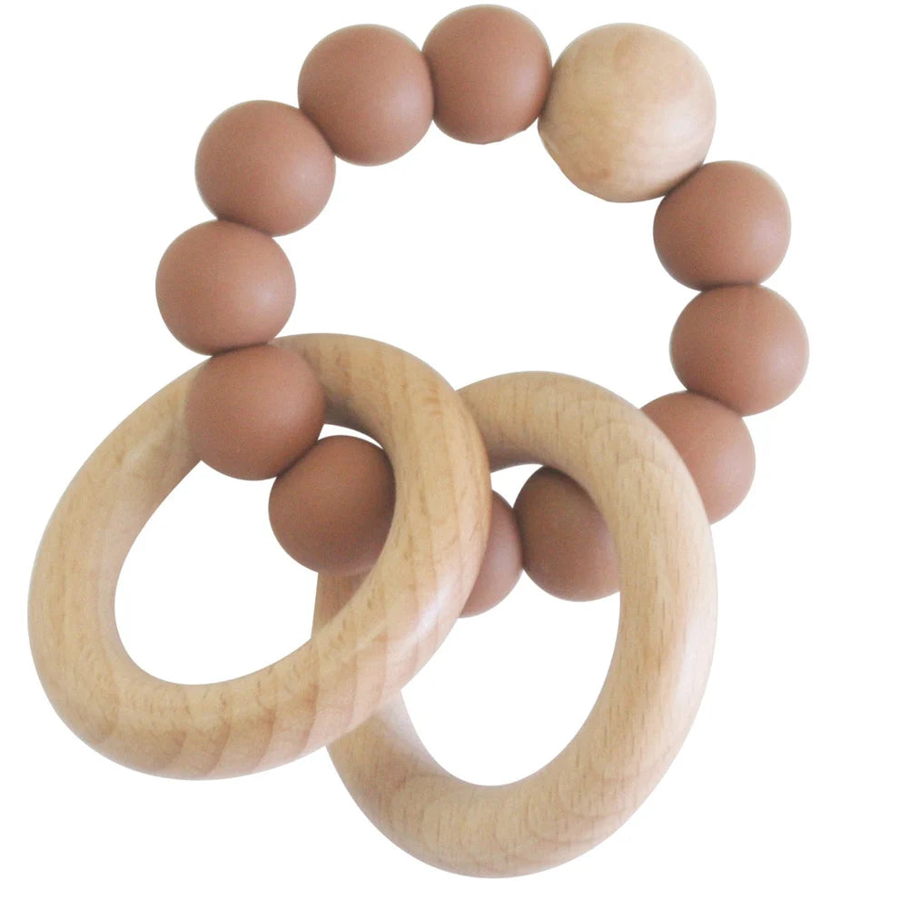 Alimrose Beechwood Teether Rings Set - Cinnamon