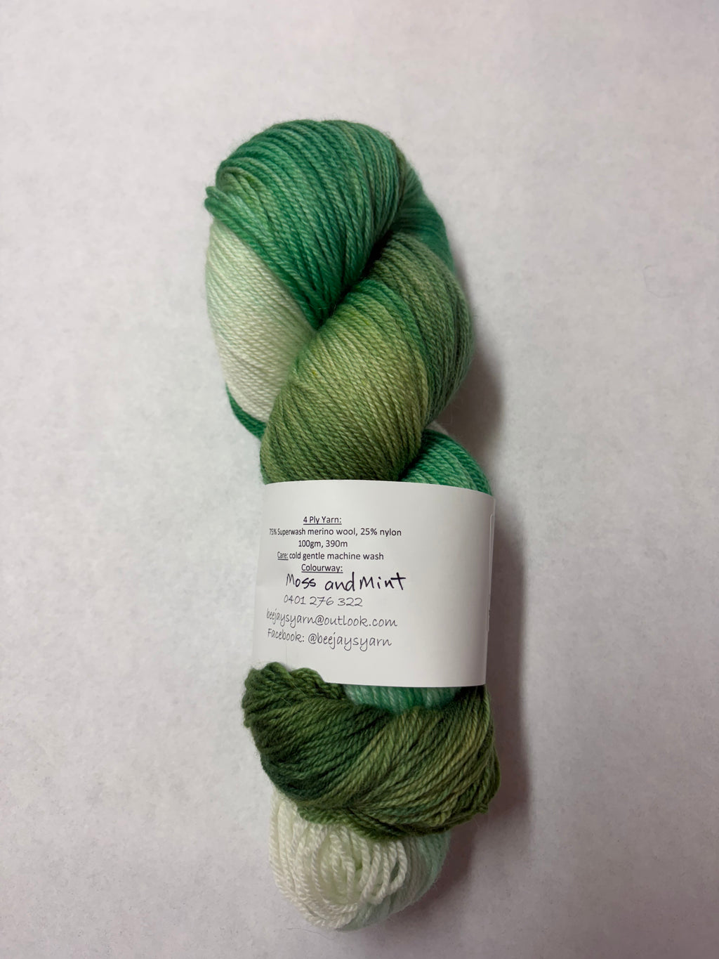 Bee Jays Hand Dyed Yarn - Moss & Mint