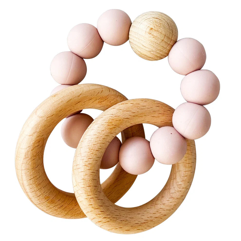 Alimrose Beechwood Teether Rings Set - Petal