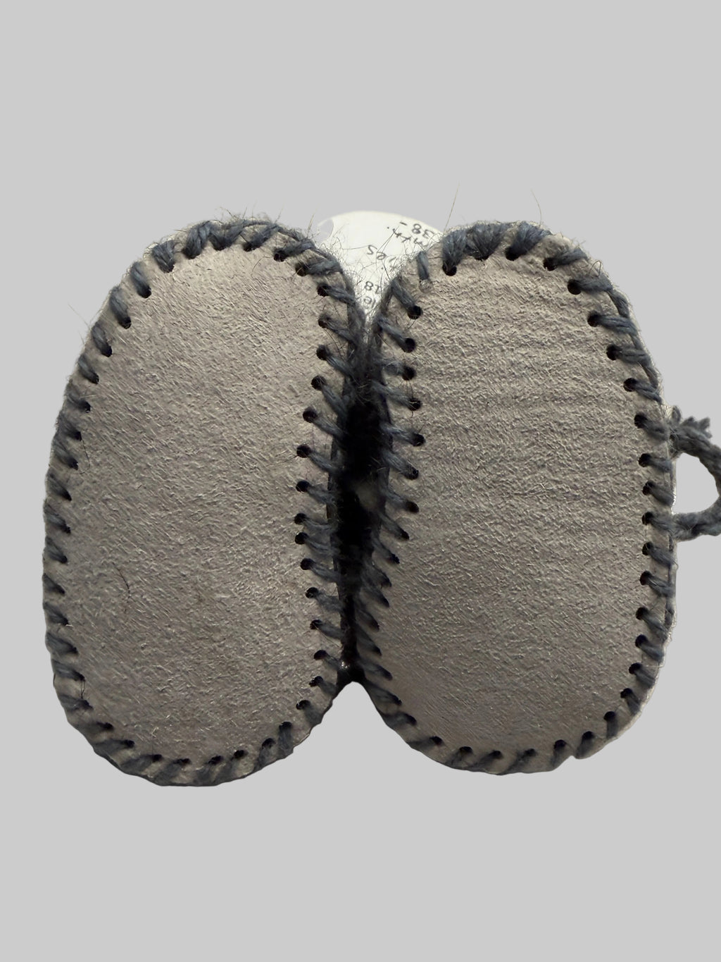 Hand Knitted Sheepskin Booties Blue