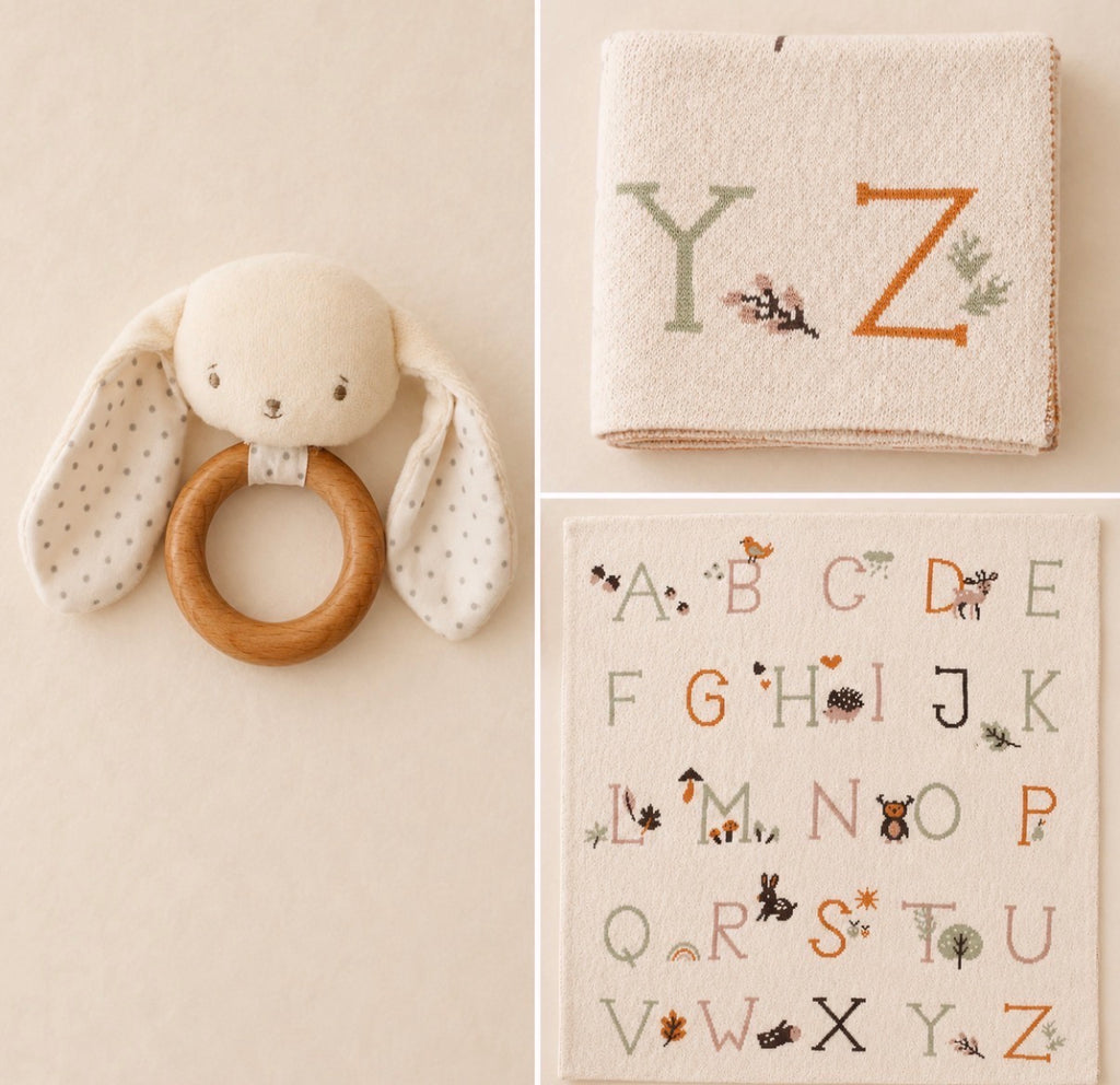Alimrose Alphabet Blanket & Bunny Teether