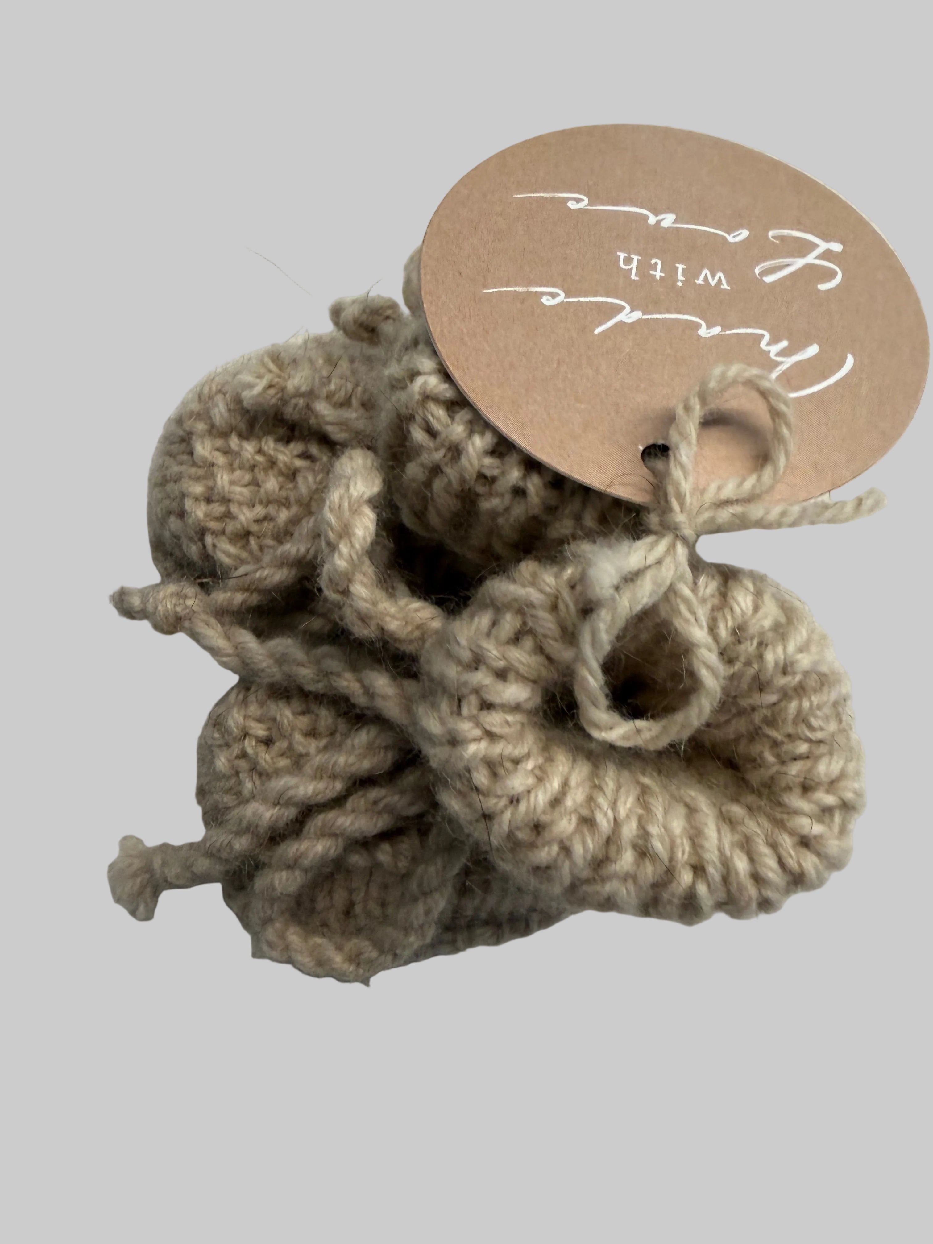 Hand Knitted Sheepskin Booties