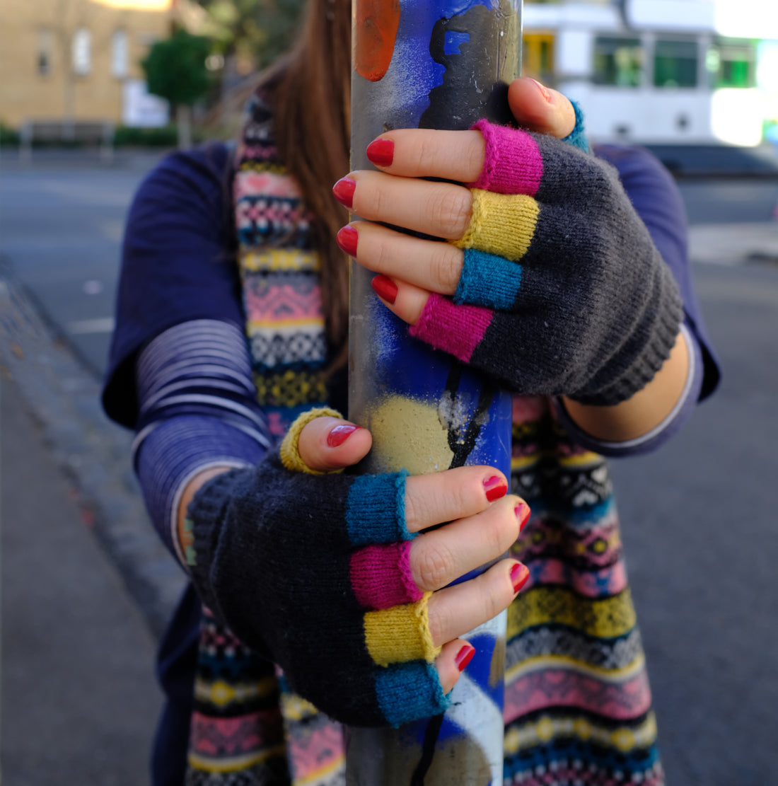 GLOVES - FABULOUS FAGINS - FINGERLESS - LAMBSWOOL BLACK
