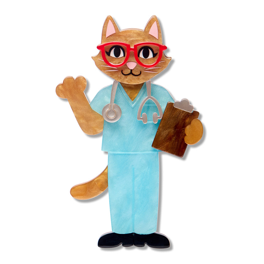 Erstwilder Whiskers M.D. Brooch