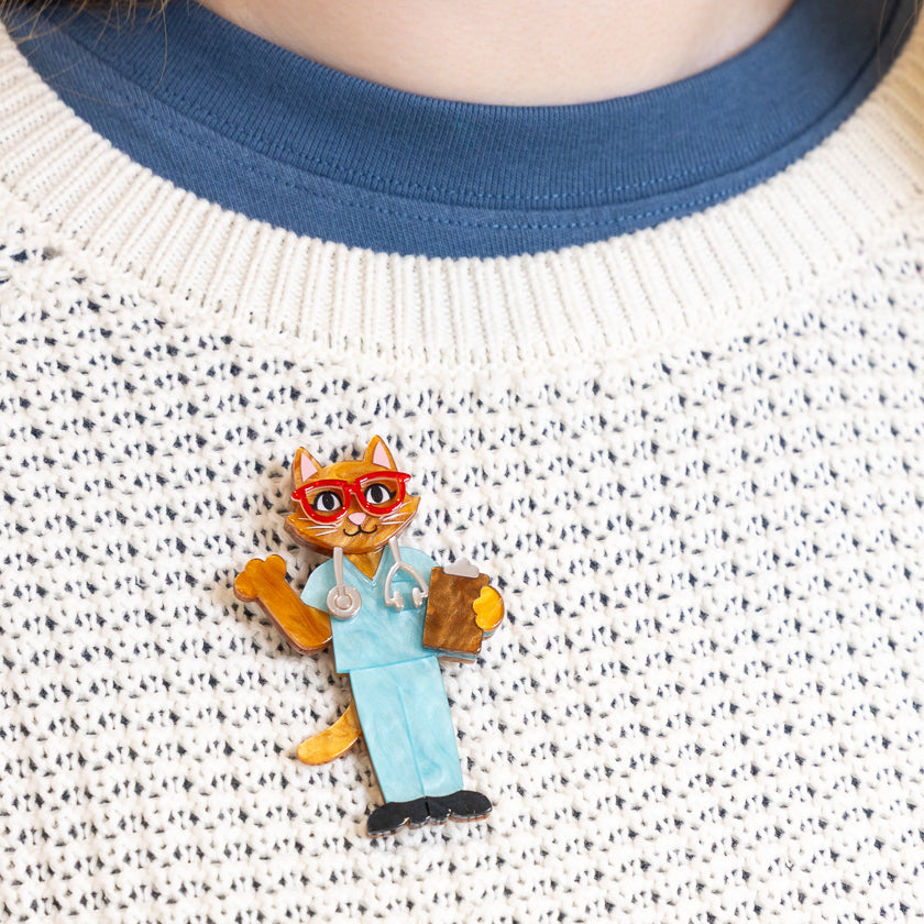 Erstwilder Whiskers M.D. Brooch