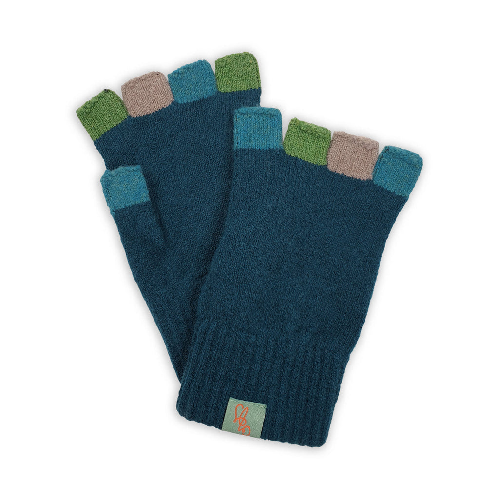 GLOVES - FABULOUS FAGINS - FINGERLESS - LAMBSWOOL DIESEL BLUE