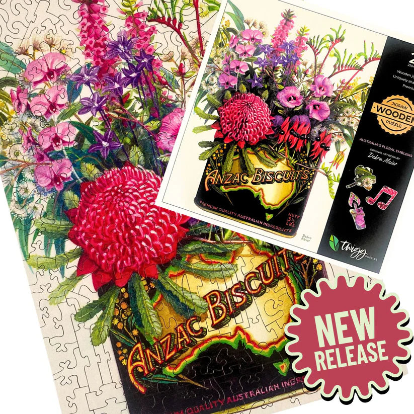 Twigg State Floral Emblems Wooden Jigsaw Puzzle — 245 Pieces