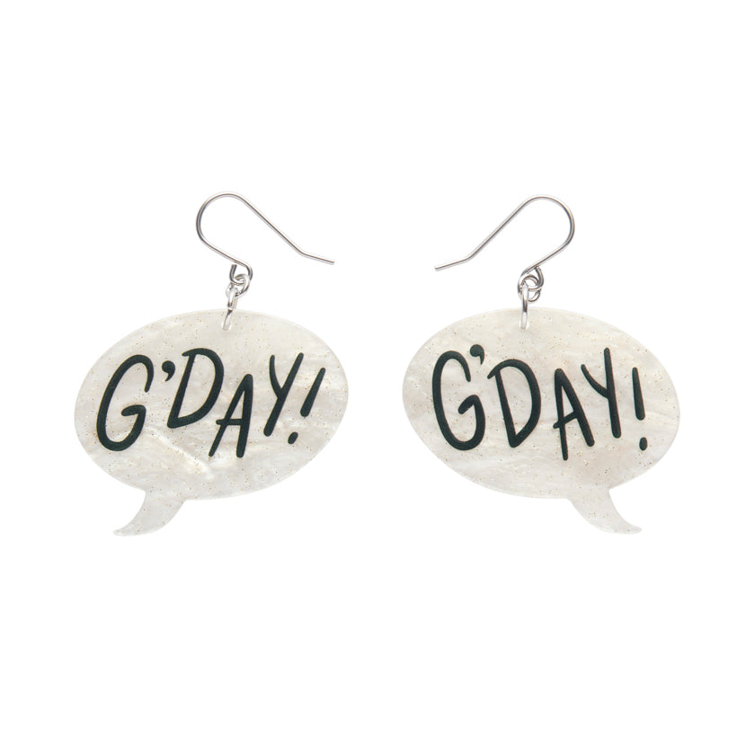 Erstwilder G'Day Drop Earrings — White