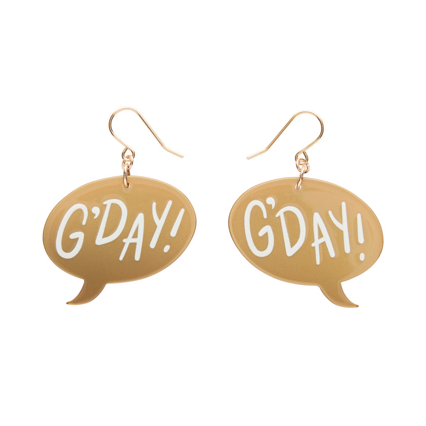 Erstwilder G'Day Drop Earrings — Gold