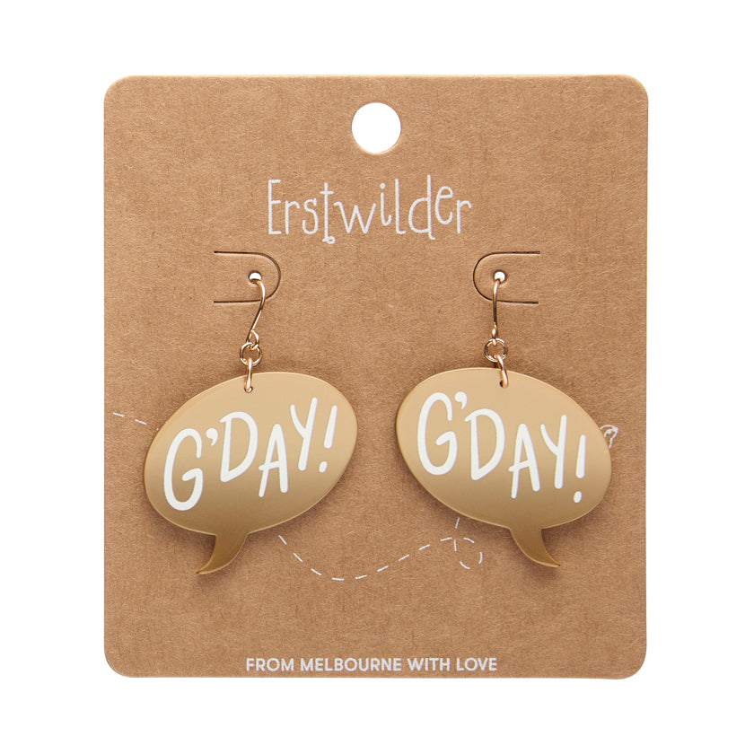 Erstwilder G'Day Drop Earrings — Gold