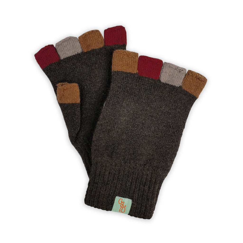 GLOVES - FABULOUS FAGINS - FINGERLESS - LAMBSWOOL ACORN BROWN