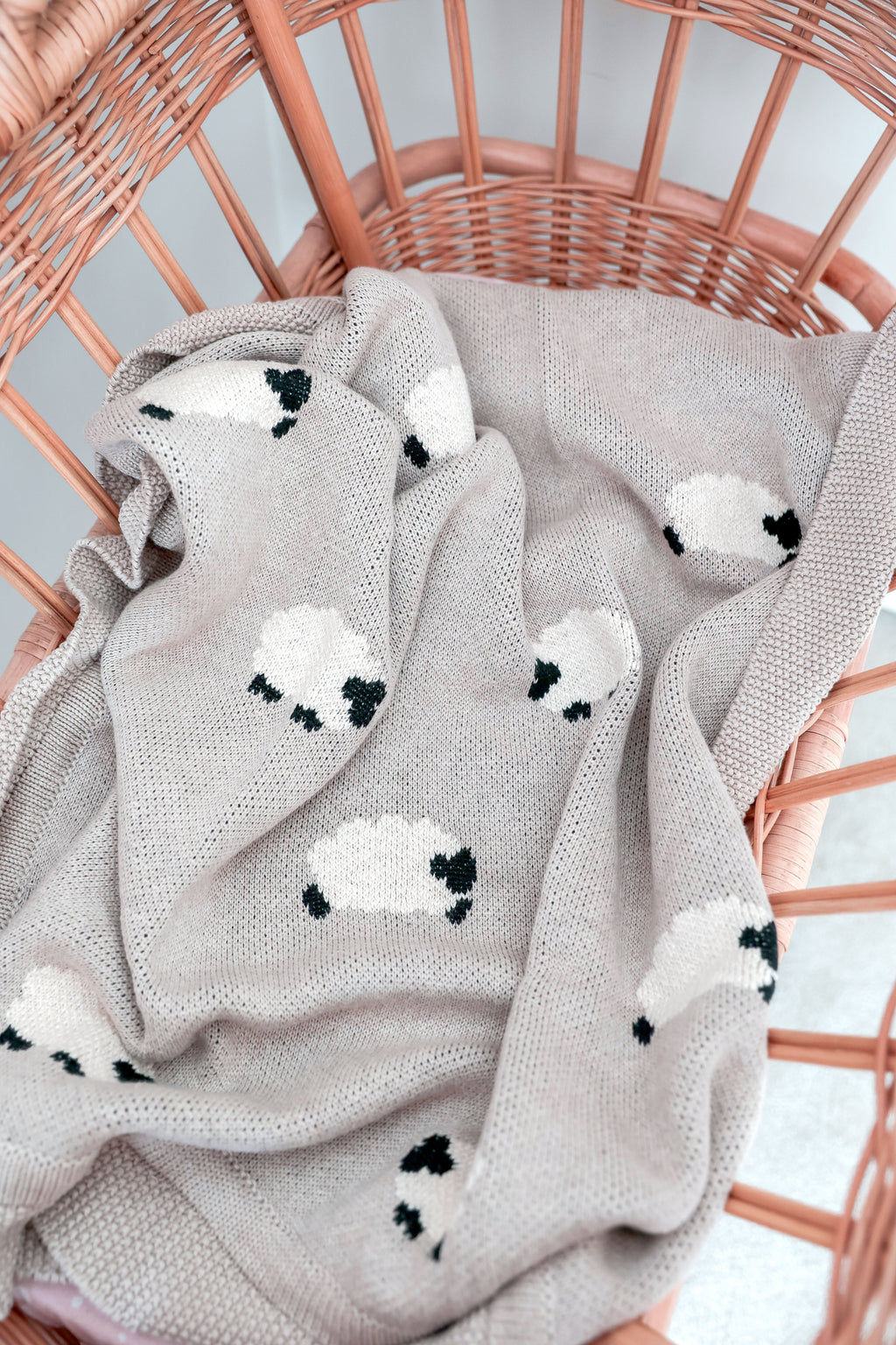 Alimrose Baa Baa Baby Blanket — Latte