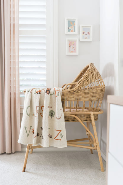 Alimrose - Alphabet Baby Blanket Natural