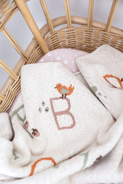 Alimrose - Alphabet Baby Blanket Natural