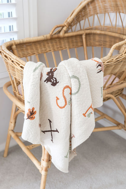 Alimrose - Alphabet Baby Blanket Natural