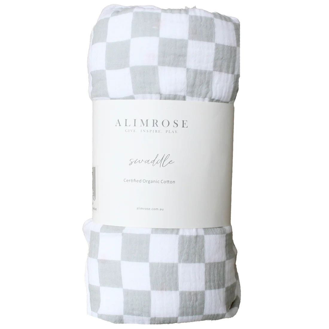 Alimrose Muslin Swaddle — Dove Grey Check