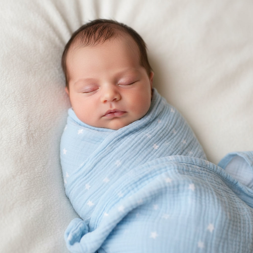 Alimrose Muslin Swaddle — Starry Night Baby Blue