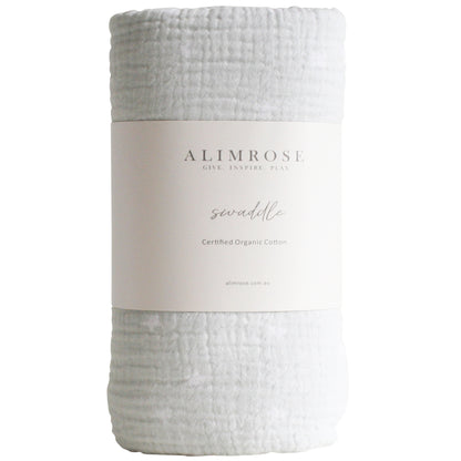 Alimrose Muslin Swaddle Starry Night - Grey