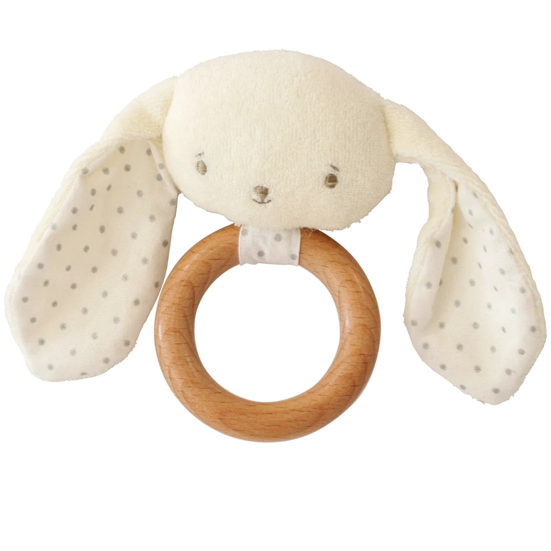 Alimrose Baby Bunny Teether Rattle Ivory