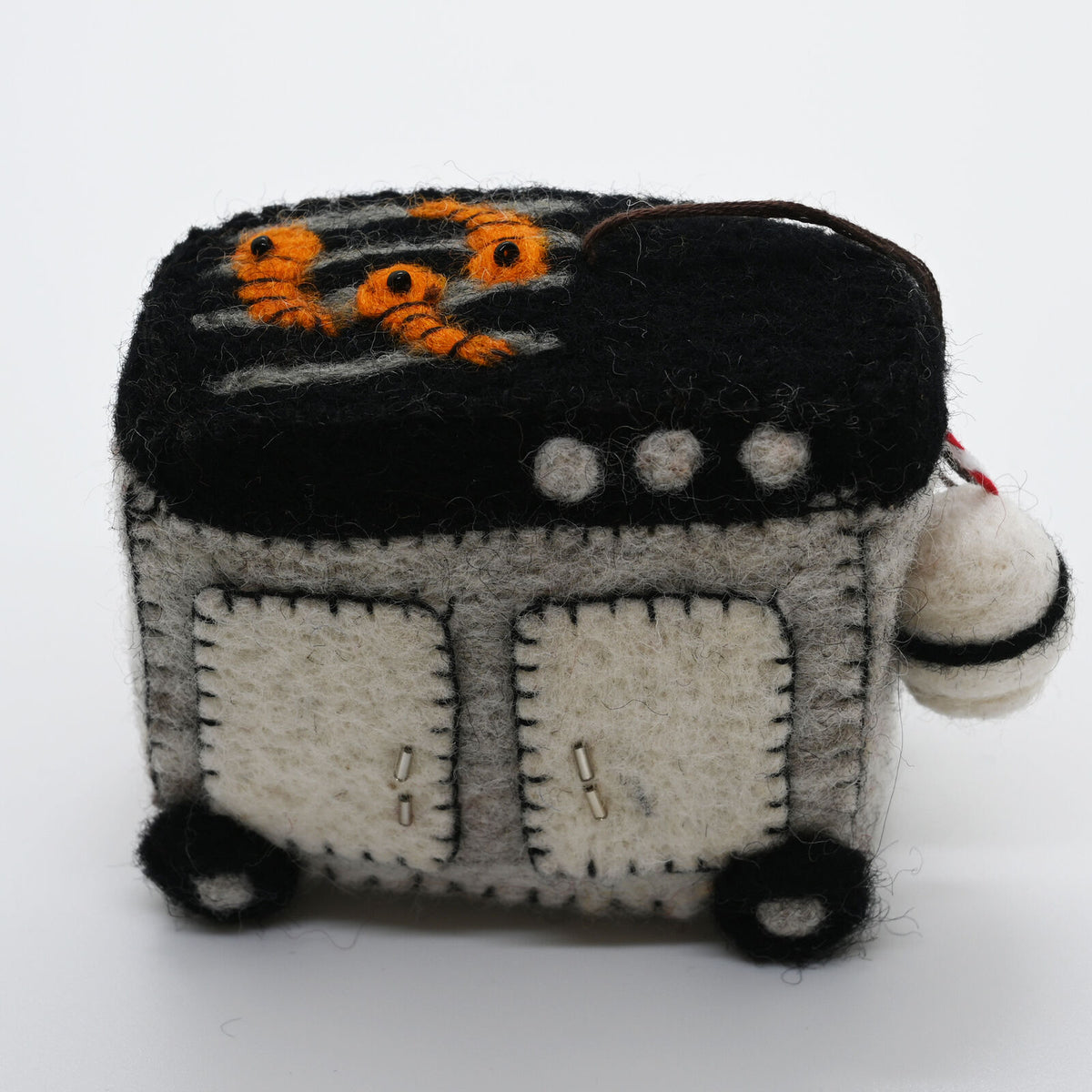 Red Tractor Designs - Handmade Felt Christmas Ornament Christmas BBQ Prawns