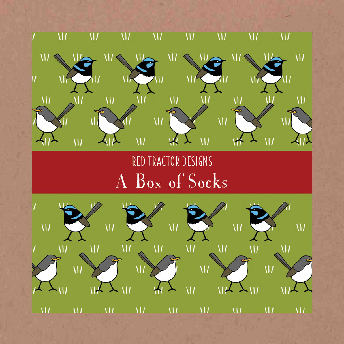 Red Tractor Designs - Cotton Socks Wrens Boxed Set (Navy Cuff)