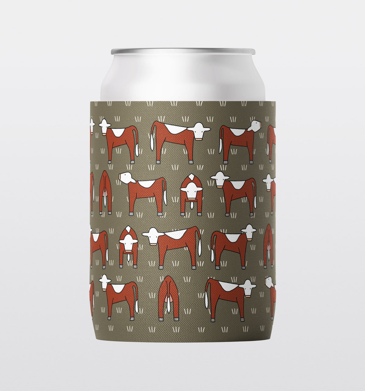Red Tractor Designs Stubby Holder - Hereford Cattle