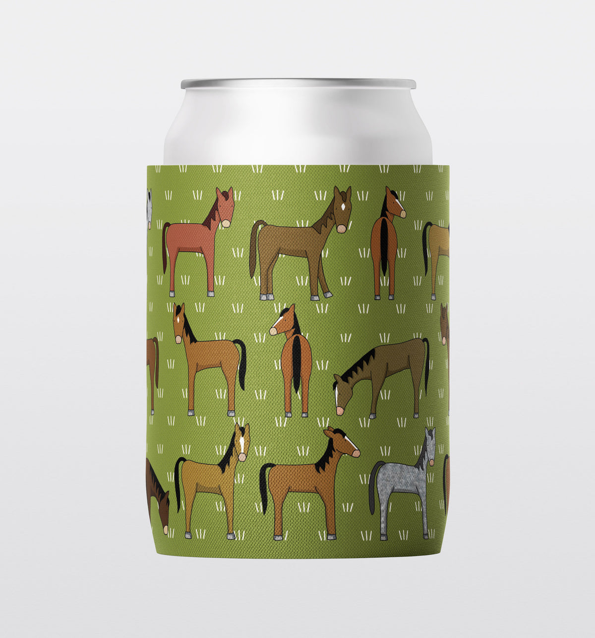 Red Tractor Designs Stubby Holder - Horses