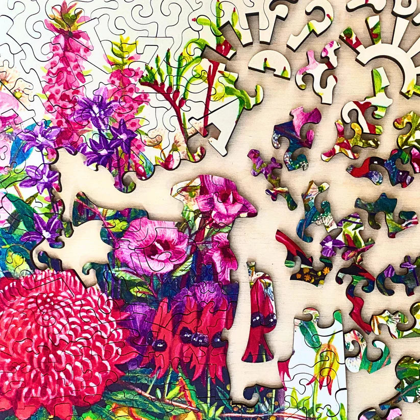 Twigg State Floral Emblems Wooden Jigsaw Puzzle — 245 Pieces