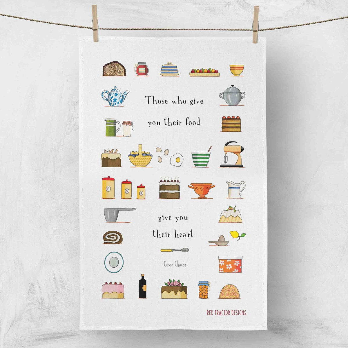 Red Tractor Designs Linen Tea Towel — Food From The Heart