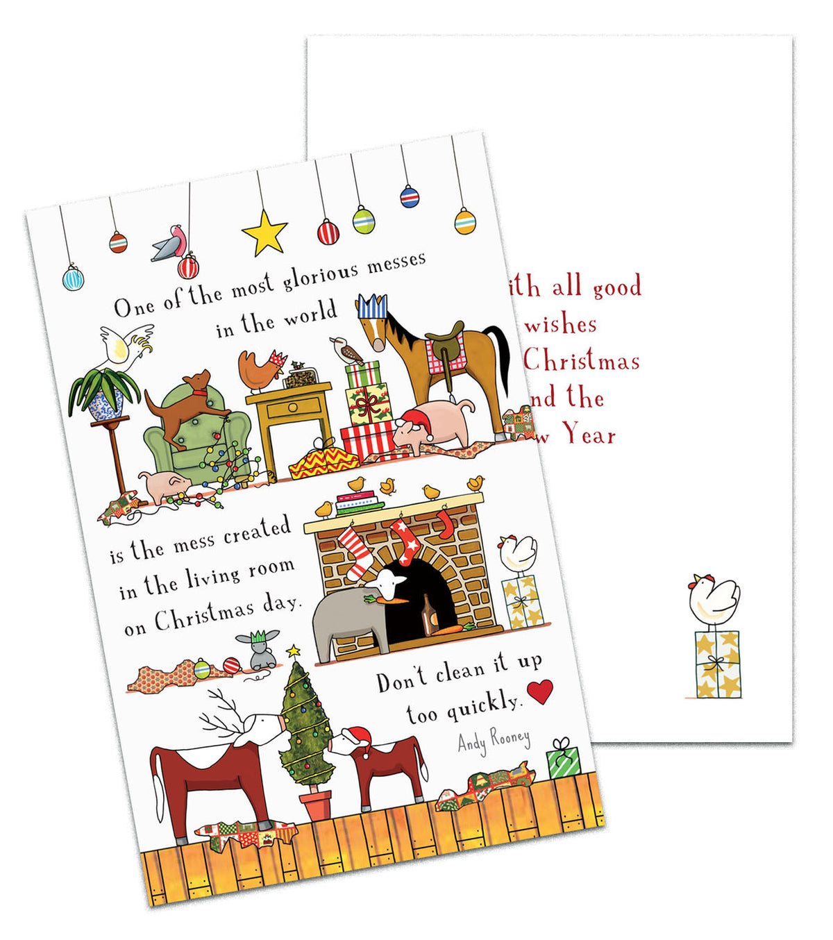 Red Tractor Designs Greeting Card - Christmas Mess