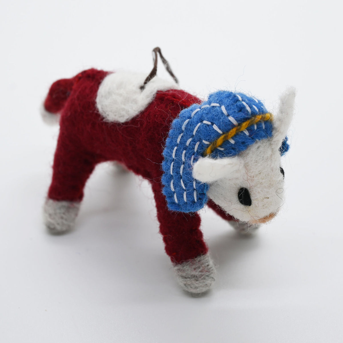 Red Tractor Designs - Handmade Felt Christmas Ornament Hereford Shepherd