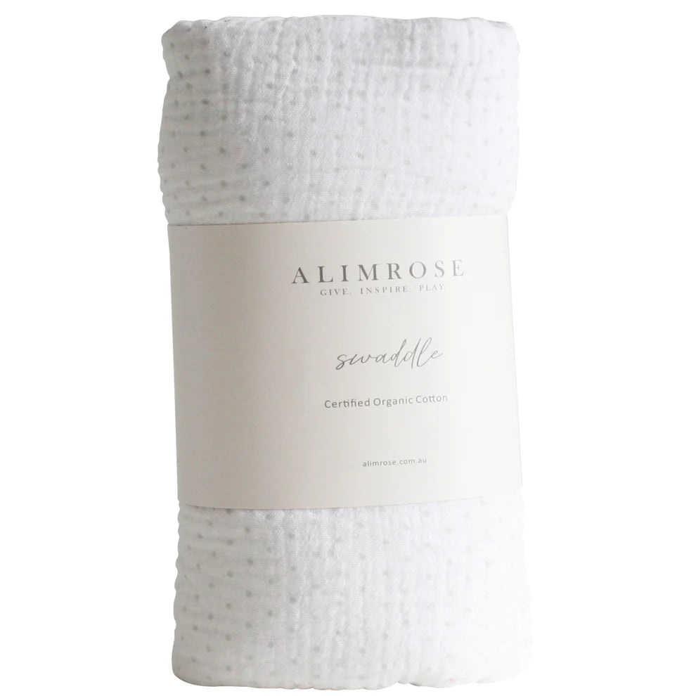 Alimrose Muslin Swaddle — Grey Spot