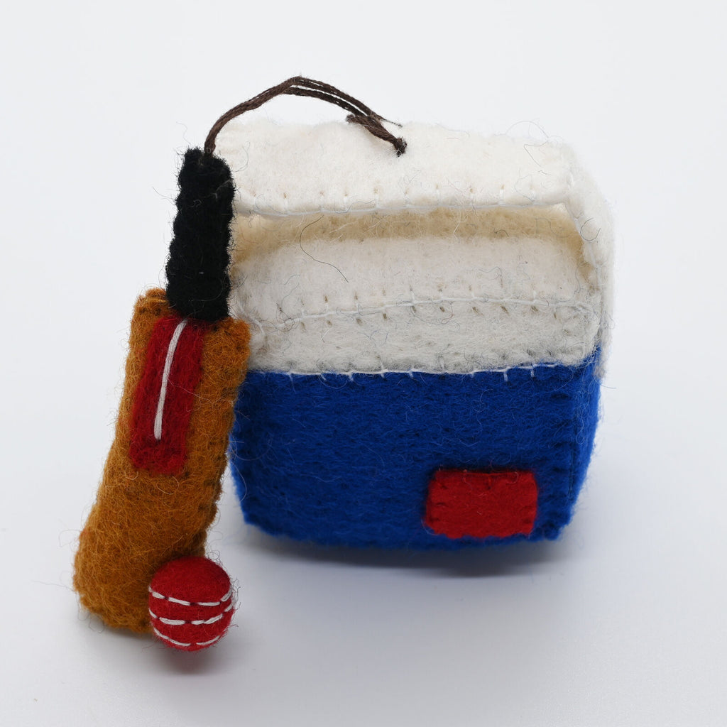 Red Tractor Designs - Handmade Felt Christmas Ornament Esky & Bat