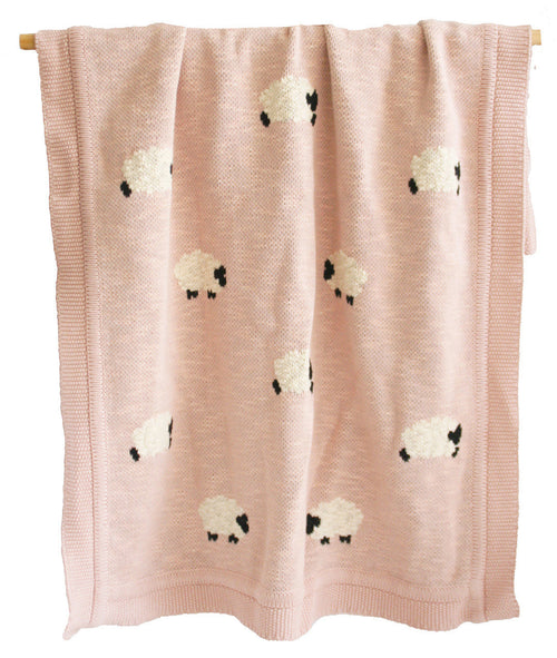 Alimrose Baa Baa Baby Blanket — Pink