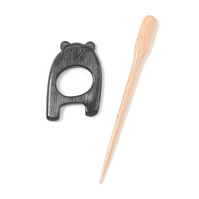 KnitPro Flora shawl pin with brooch Lazy Bear