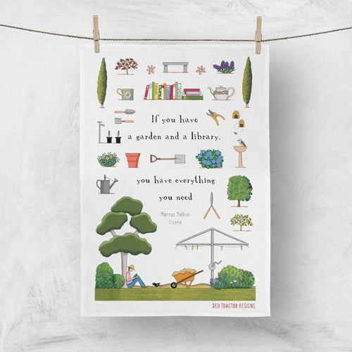 Red Tractor Designs Linen Tea Towel — Practising Contentment