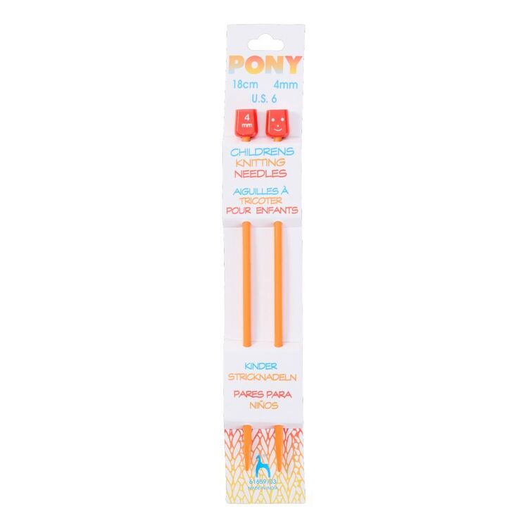 PONY 4mm 18cm Children's Knitting Needles