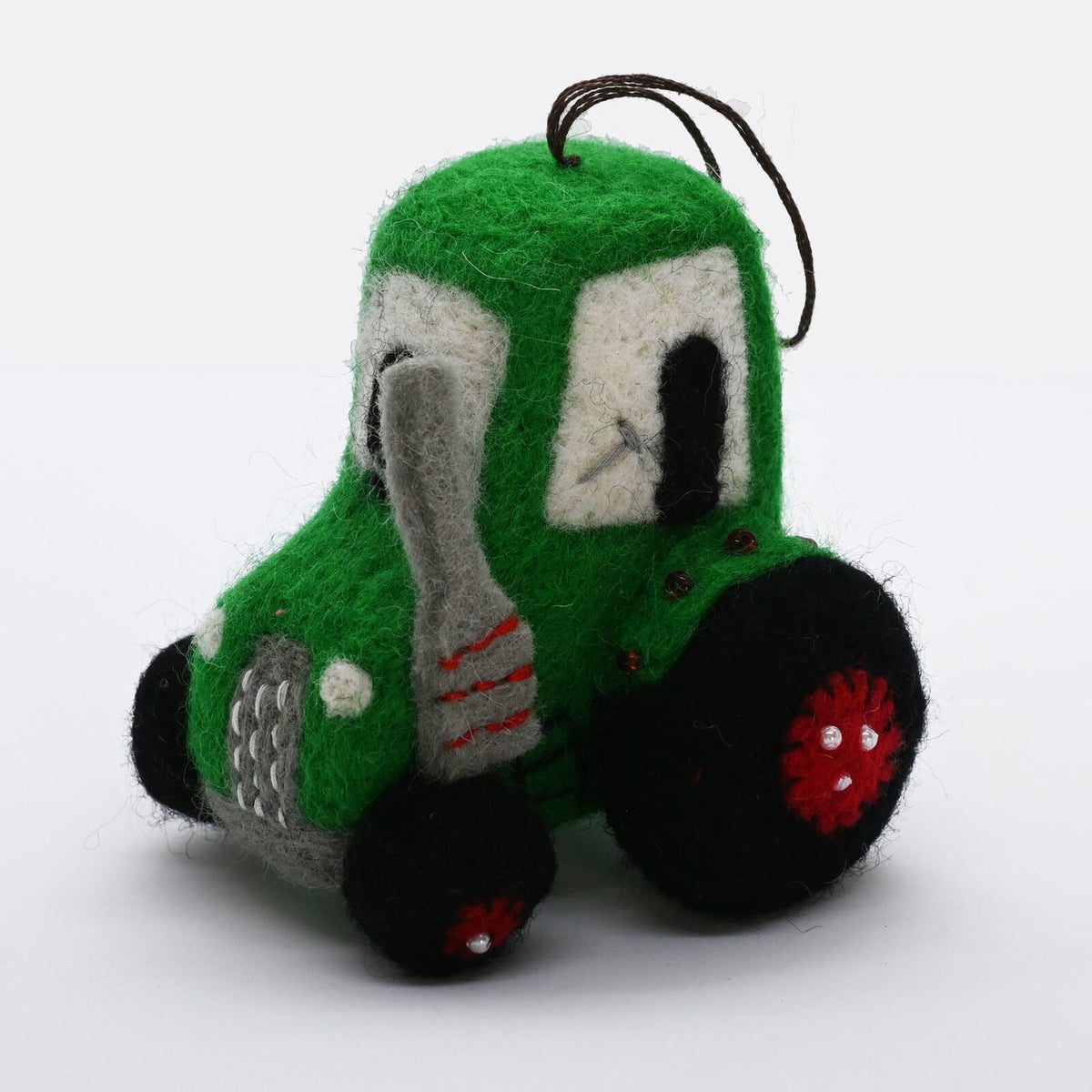 Red Tractor Designs - Handmade Felt Christmas Ornament Tractor