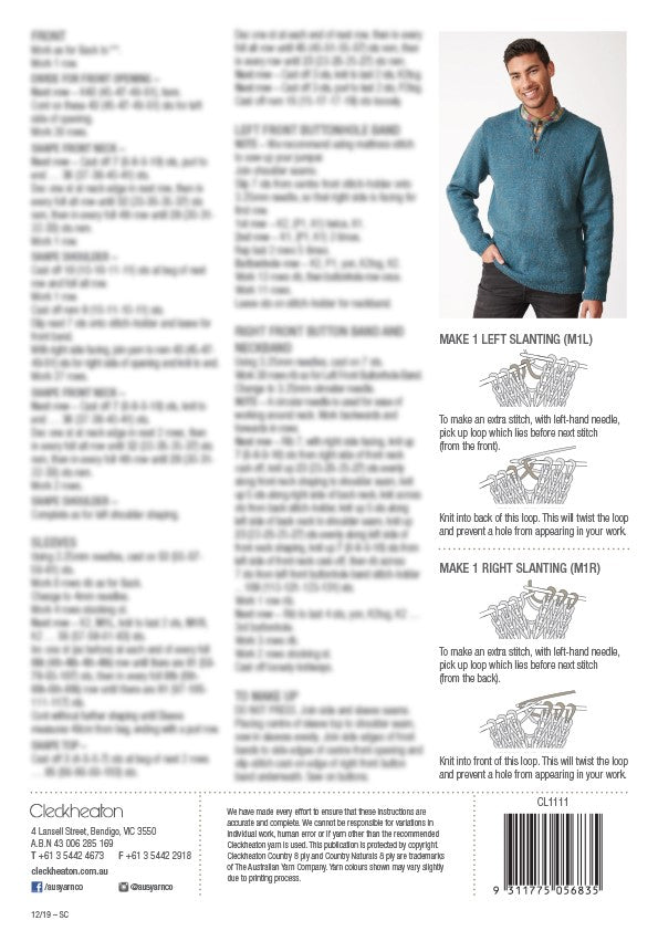 Men's Knits — Knitting Book 1015