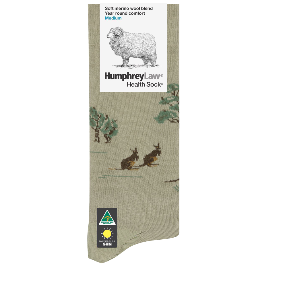 Humphrey Law Kangaroo Tourist Sock — Bone