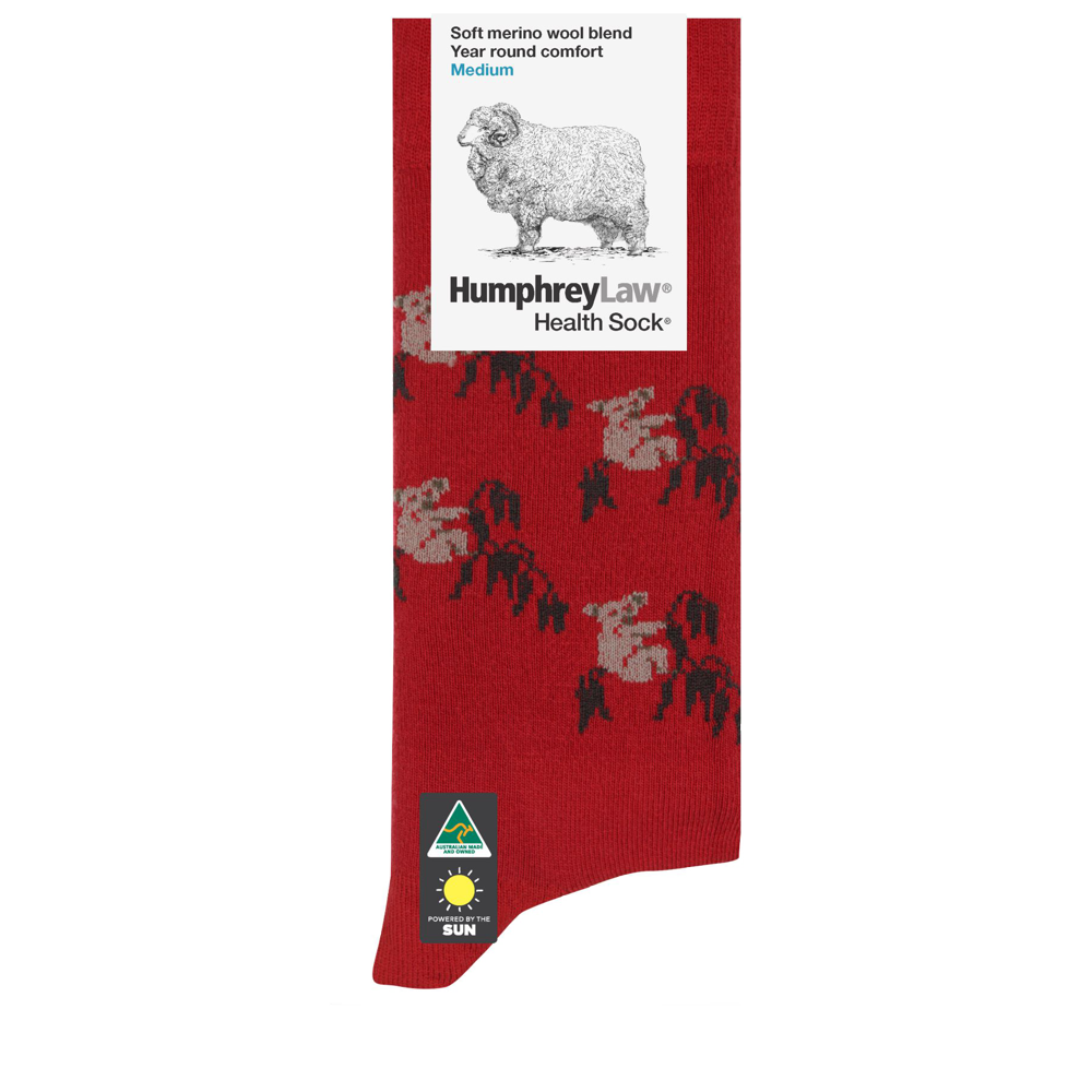 Humphrey Law Koala Tourist Sock — Red