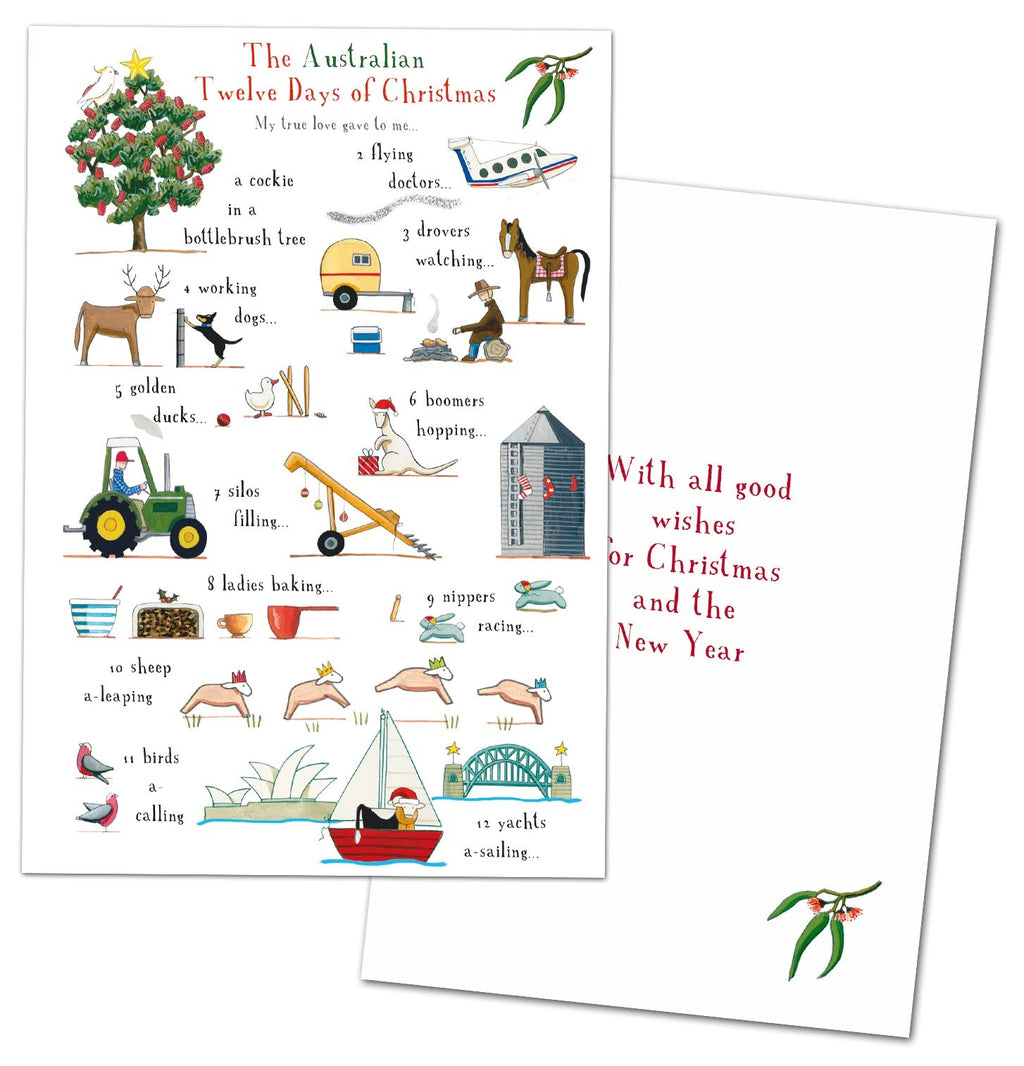 Red Tractor Designs Christmas Cards — 12 Days of Christmas (Pack of 10)