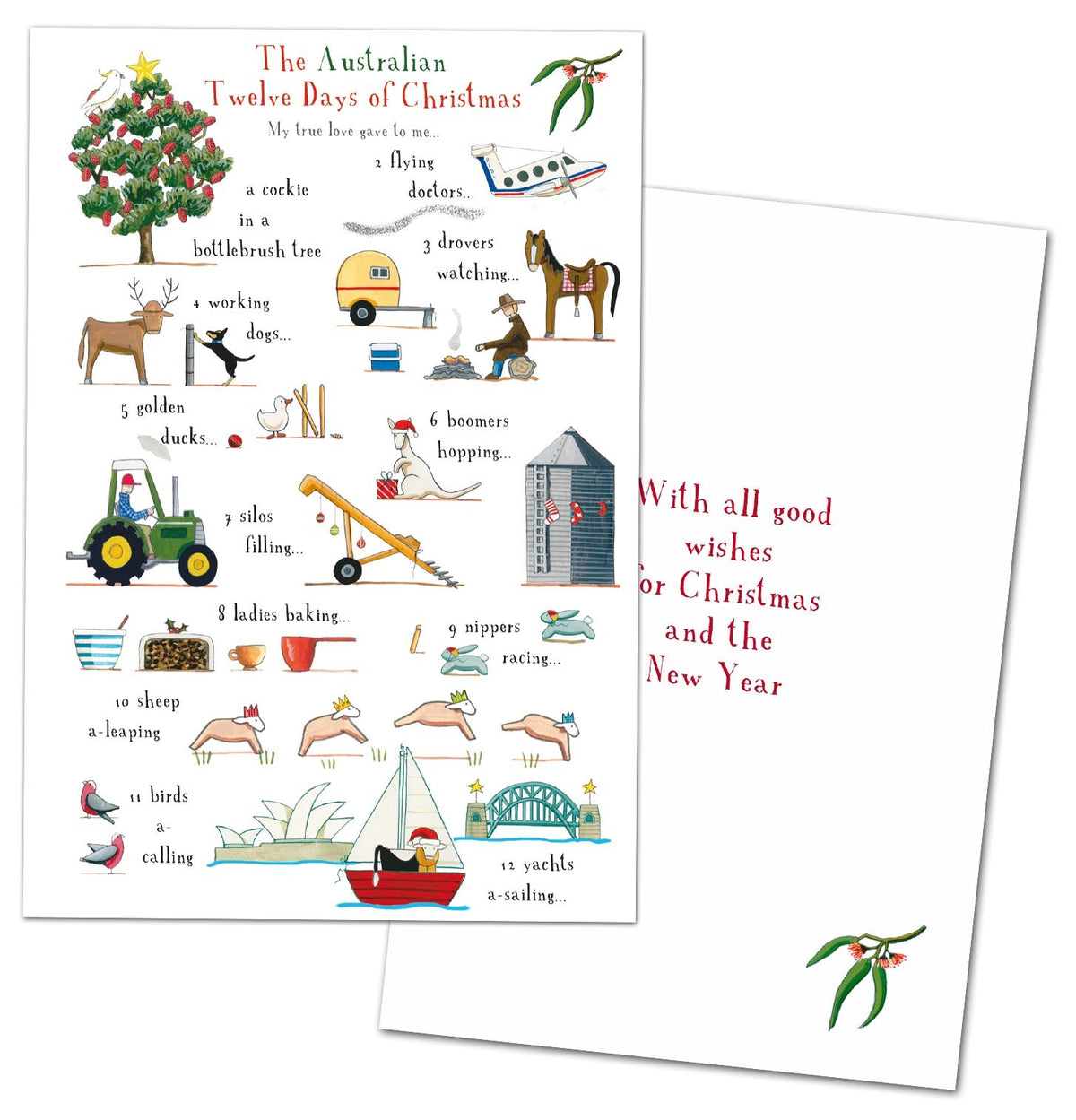 Red Tractor Designs Christmas Cards — 12 Days of Christmas (Pack of 10)