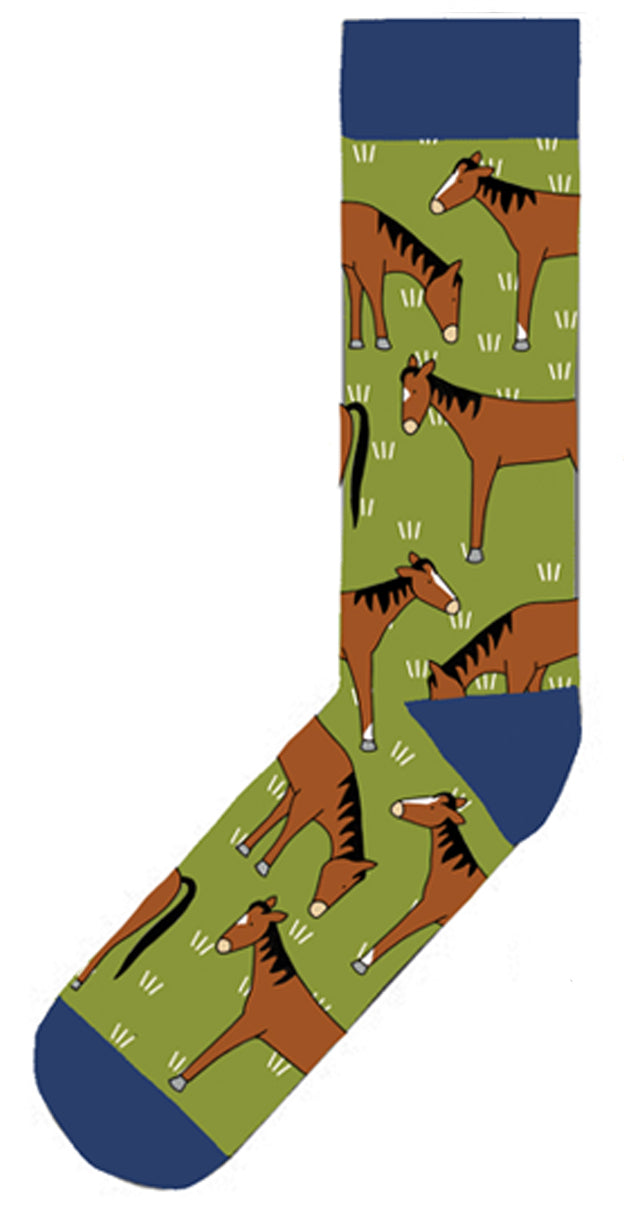 Red Tractor Designs Cotton Socks — Horses