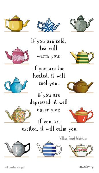 Red Tractor Designs Linen Tea Towel — Tea Pot Verse